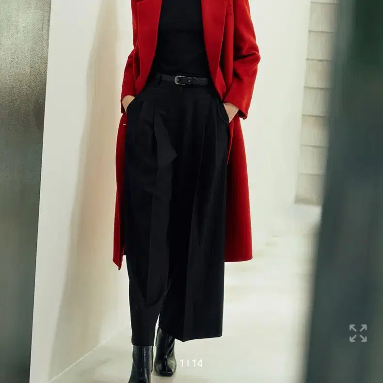 [BUNJANG] M Style Belted Pleated Trousers / 미* 25FW 스타일 벨티드 핀턱 팬츠 (벨트 포함)