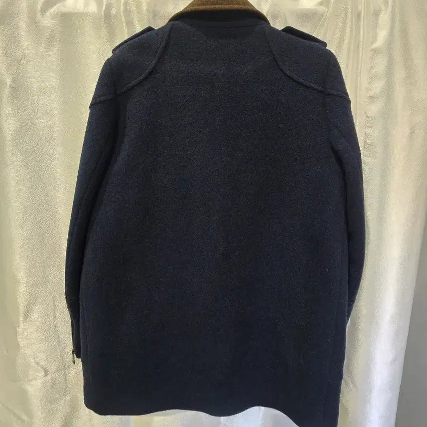 [BUNJANG] Stefanel Navy Brown Color Block Coat S / 스테파넬 네이비 브라운 배색 코트 S [F30352]