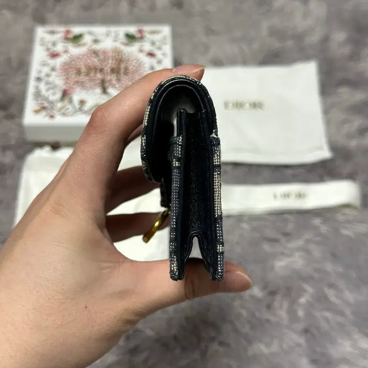 [BUNJANG] Dior Oblique Saddle Flap Card Wallet Beige / [풀구성] 디올 오블리크 새들 플랩 카드지갑 베이지