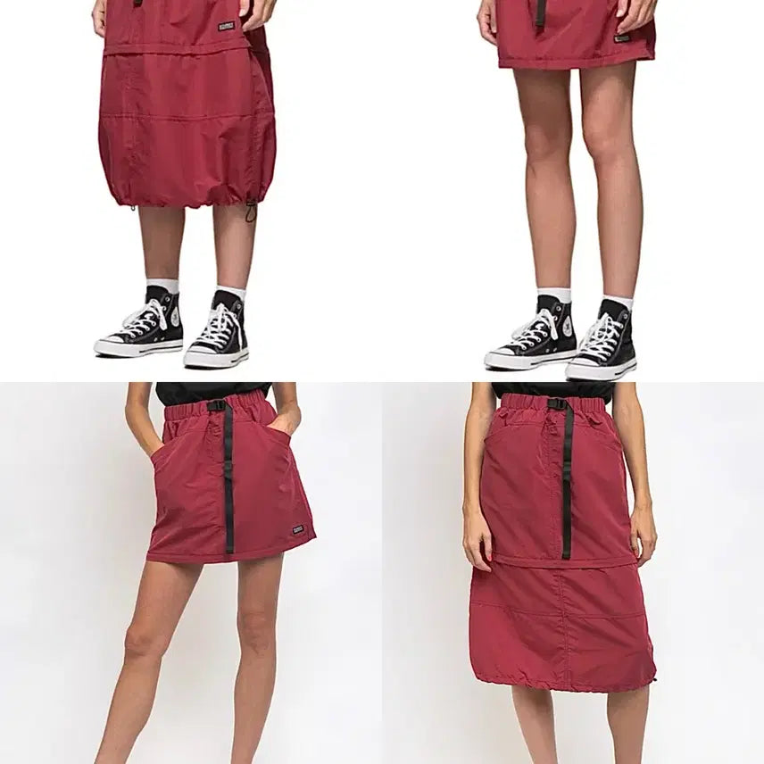 [BUNJANG] Stussy Range Zip Off Skirt Red Nylon Skirt / 스투시 RANGE ZIP OFF SKIRT 레드 버건디 숏 롱 나일론치마