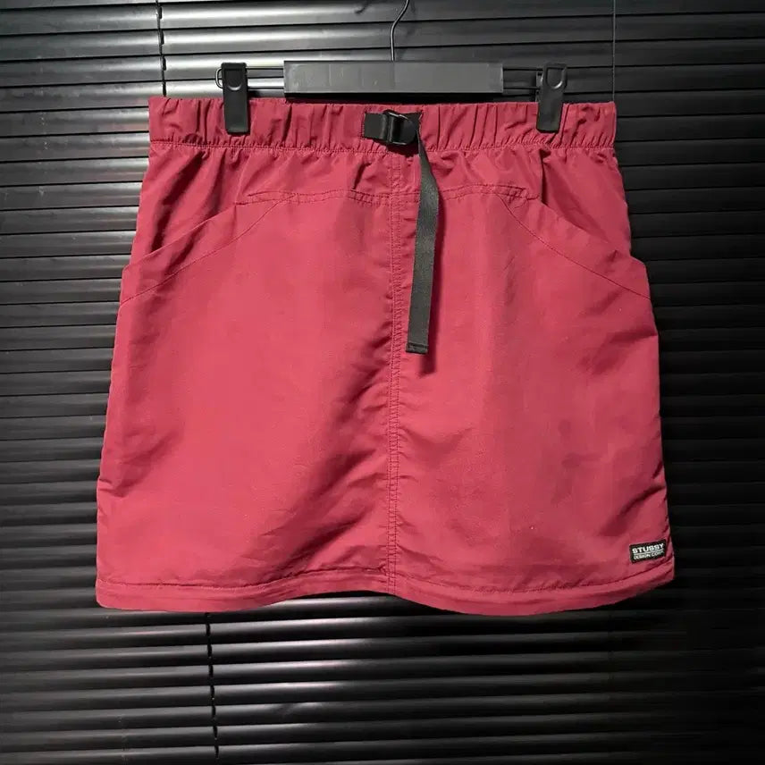 [BUNJANG] Stussy Range Zip Off Skirt Red Nylon Skirt / 스투시 RANGE ZIP OFF SKIRT 레드 버건디 숏 롱 나일론치마