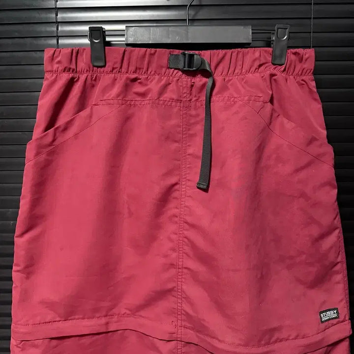 [BUNJANG] Stussy Range Zip Off Skirt Red Nylon Skirt / 스투시 RANGE ZIP OFF SKIRT 레드 버건디 숏 롱 나일론치마