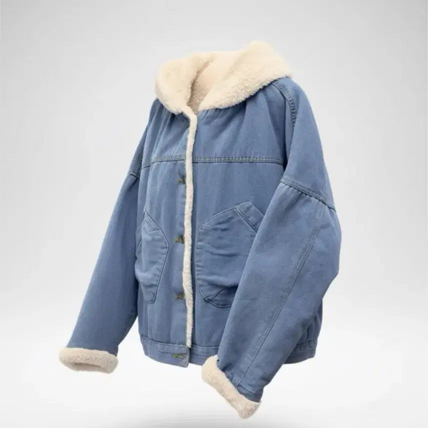 [BUNJANG] F Denim Fur Lined Jacket / 여성F/ 데님 퍼 안감 자켓