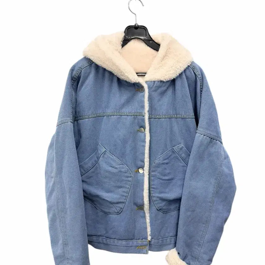 [BUNJANG] F Denim Fur Lined Jacket / 여성F/ 데님 퍼 안감 자켓