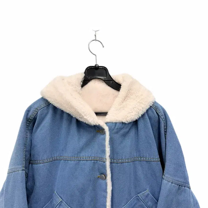 [BUNJANG] F Denim Fur Lined Jacket / 여성F/ 데님 퍼 안감 자켓