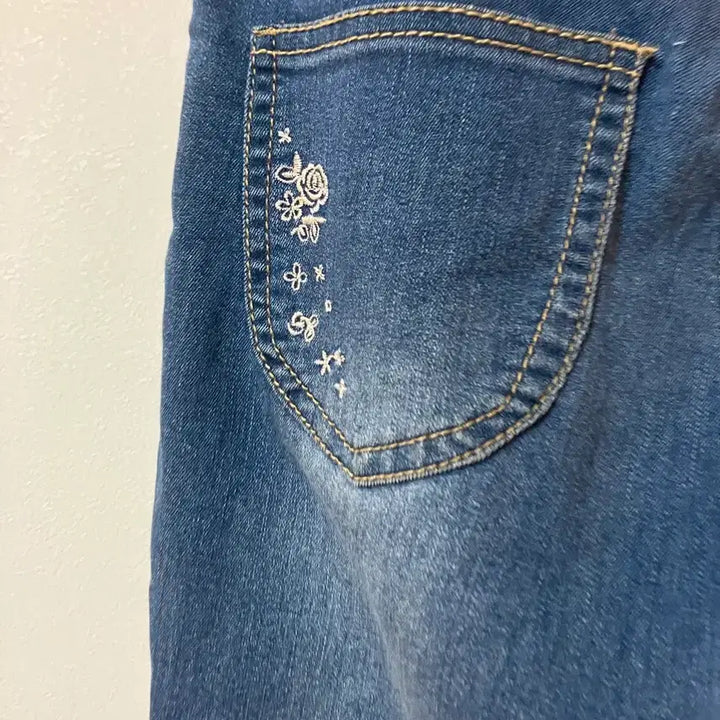 [BUNJANG] Axis Farm Lace Ribbon Denim Pants / 엑시즈팜 레이스리본 데님 일본빈티지 모리걸