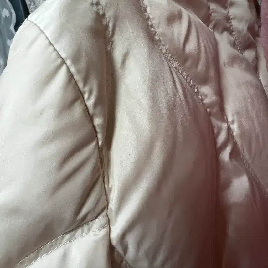[BUNJANG] ESSICH Ivory Quilted Fur Down Padded Jacket / 아이보리 퀼팅 퍼 패딩