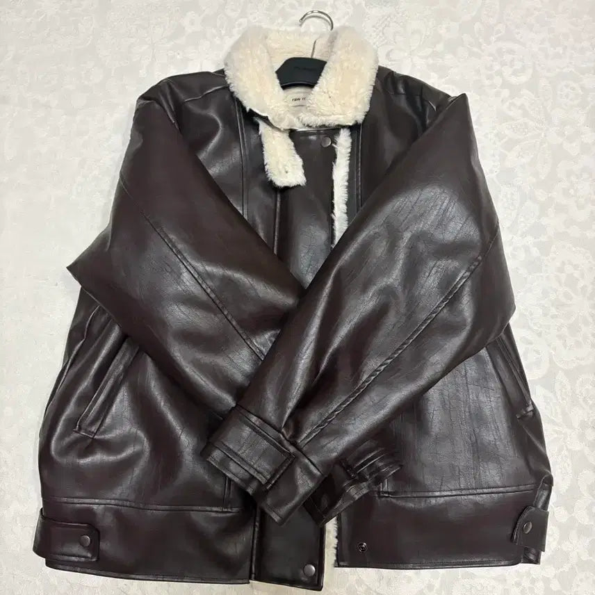 [BUNJANG] Blackup Mink Half Leather Jacket / 밍크 하프 레더자켓 브라운
