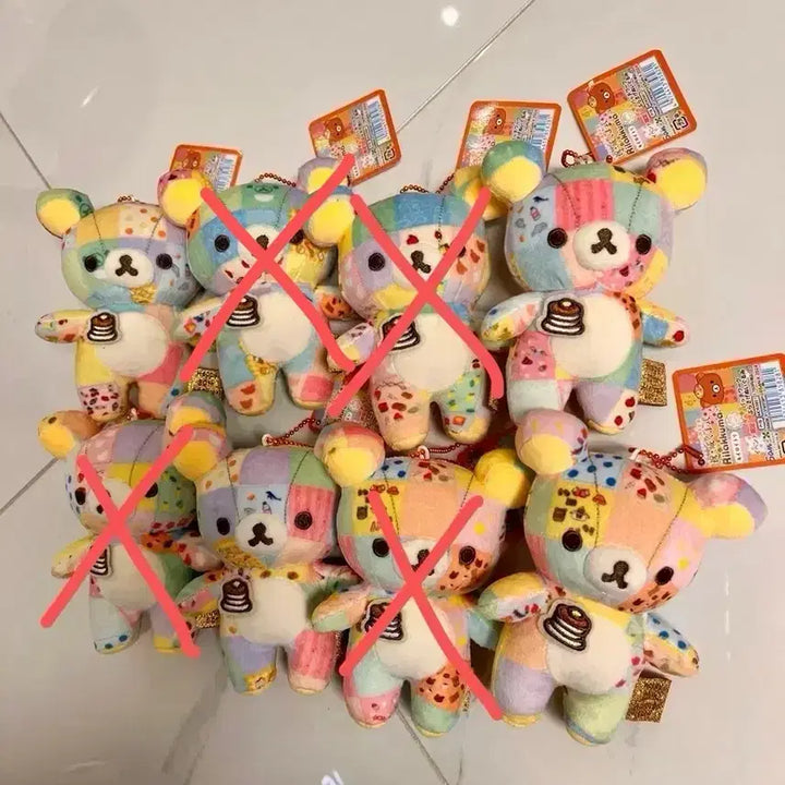 [BUNJANG] Rilakkuma 20th Anniversary Patchwork Doll Keyring / 리락쿠마 20주년 패치워크 인형 키링