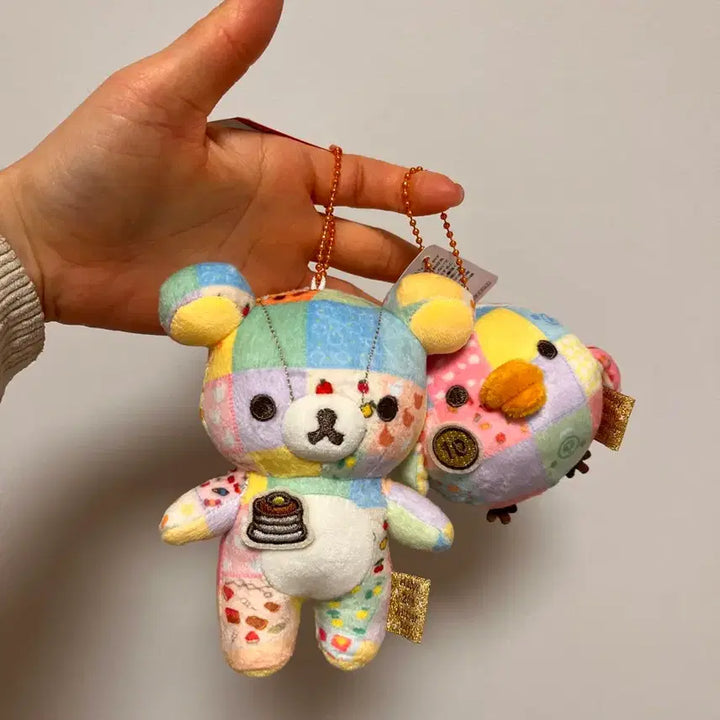 [BUNJANG] Rilakkuma 20th Anniversary Patchwork Doll Keyring / 리락쿠마 20주년 패치워크 인형 키링