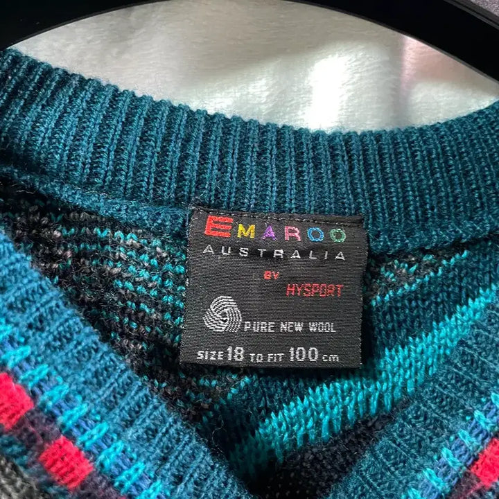[BUNJANG] EMAROO Vintage Australian Pattern Knit Sweater / 105) EMAROO 빈티지 호주 패턴 니트 스웨터