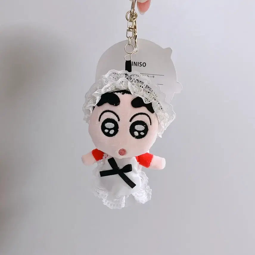 [BUNJANG] Unknown Made-to-Order Doll Keyring / 짱구 메이드복 인형 키링 / 새상품