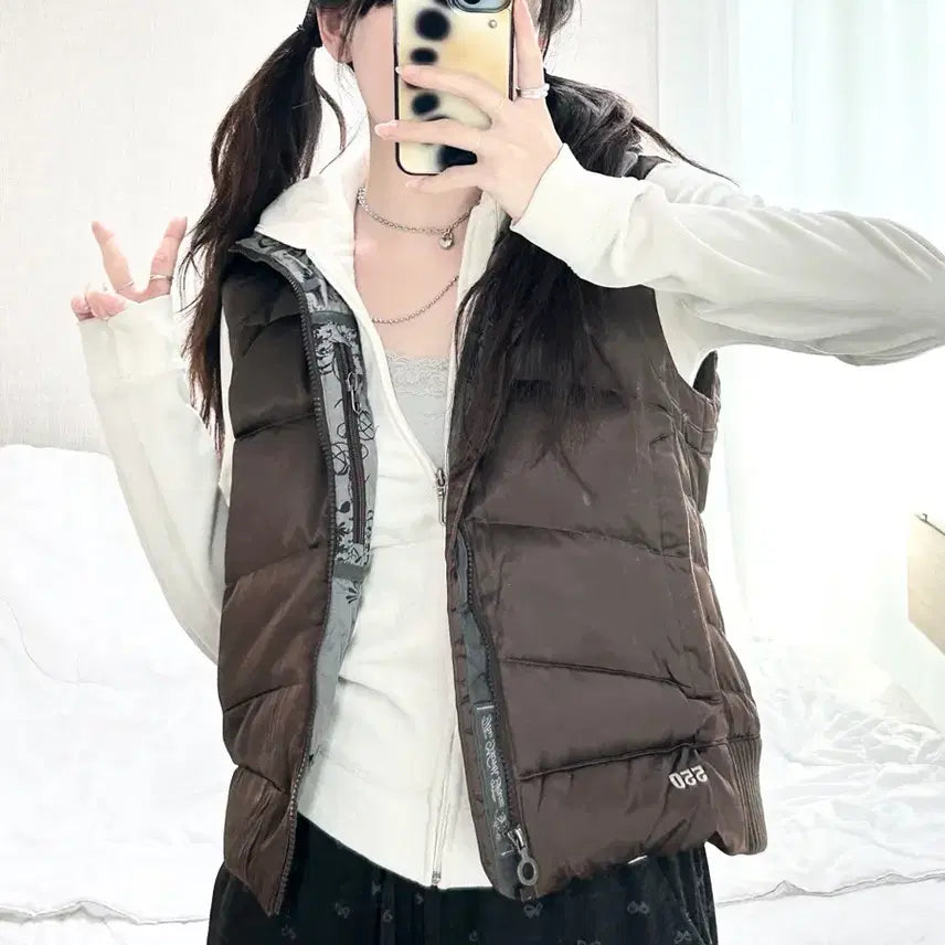 [BUNJANG] No Information North Face Goose Down Vest / 노스페이스 초코 브라운 구스다운 패딩조끼