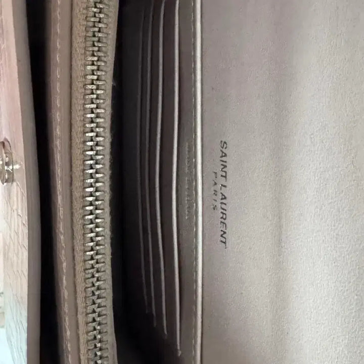 [BUNJANG] Saint Laurent Sunset Mini Croc Embossed Shoulder Bag / 생로랑 선셋 미니 크로커 엠보 연핑크 실버체인 풀박 보증서 유 최상급