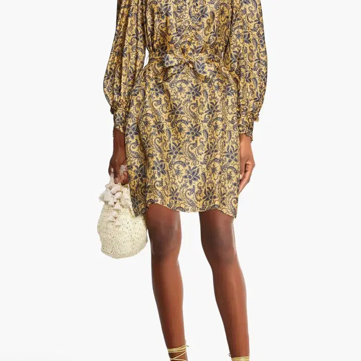 [BUNJANG] Sandro Paisley Silk Dress / Sandro 산드로 페이즐리 실크 원피스 (36)