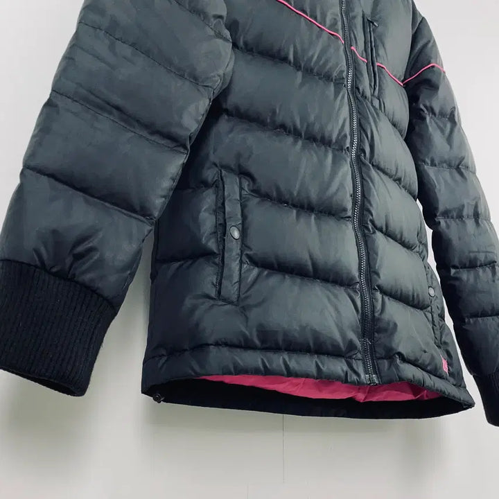 [BUNJANG] Onitsuka Tiger Pink Trim Hooded Down Padded Jacket / 오니츠카 타이거[Onitsuka Tiger] 핑크 배색 후드 다운 패딩