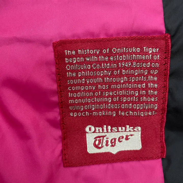 [BUNJANG] Onitsuka Tiger Pink Trim Hooded Down Padded Jacket / 오니츠카 타이거[Onitsuka Tiger] 핑크 배색 후드 다운 패딩