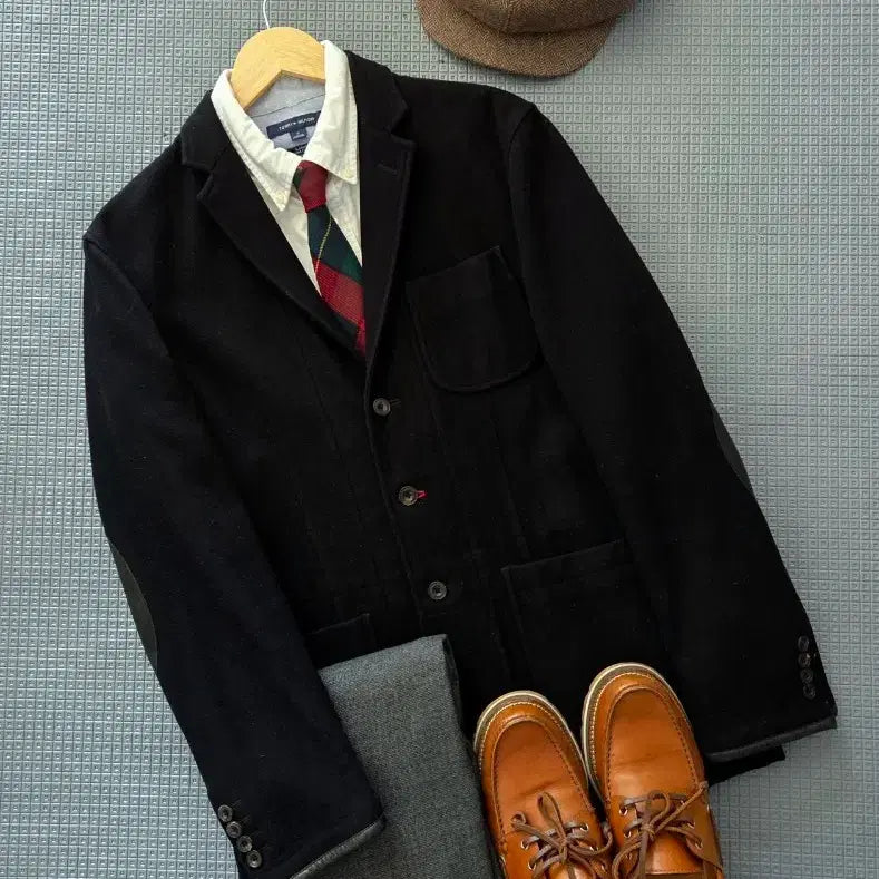 [BUNJANG] Polo Ralph Lauren Black Hunting Blazer Jacket / 폴로 랄프로렌 엘보패치 블랙 헌팅 블레이저 자켓