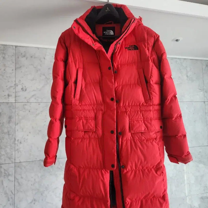 [BUNJANG] The North Face Women's Long Padded Jacket (Red) / 노스페이스 여성 롱패딩 85(M) 레드