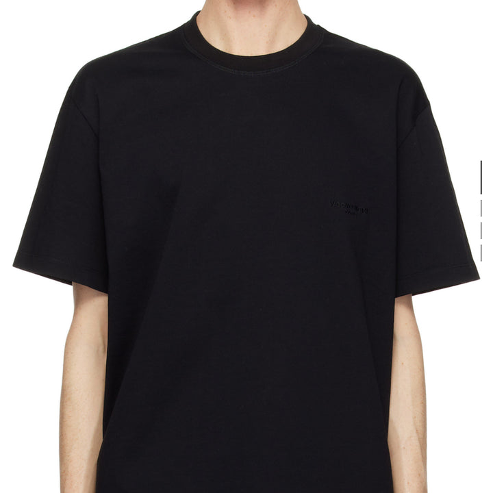 [BUNJANG] Wooyoungmi Black Logo Embroidered T-Shirt (Size M) / 409. 우영미 블랙 로고 자수 티셔츠 M 사이즈
