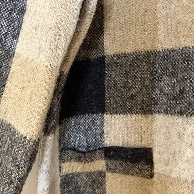 [BUNJANG] List Check Pattern Wool Knit Sweater / 리스트 체크 패턴 울 니트