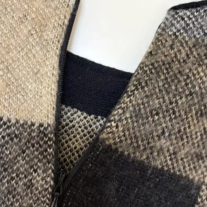 [BUNJANG] List Check Pattern Wool Knit Sweater / 리스트 체크 패턴 울 니트