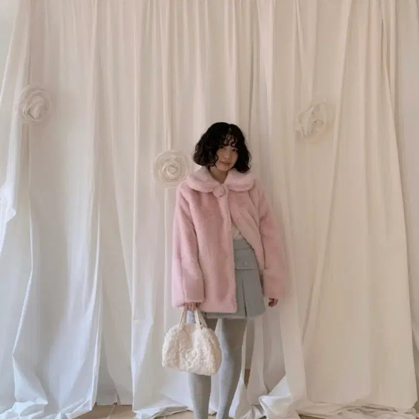 [BUNJANG] LiloB Mimi Pink Fur Jacket / 릴로브 미미 핑크 퍼자켓 / 졸리레이드 갸루 시눈
