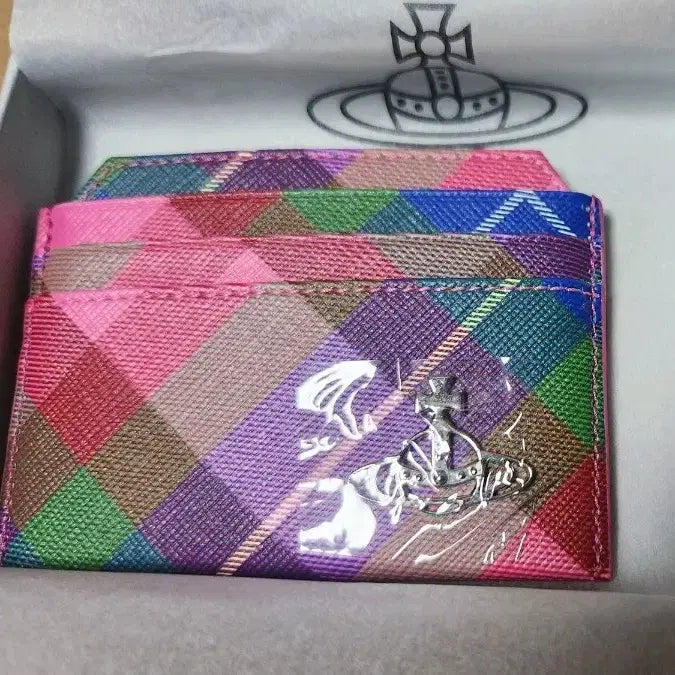 [BUNJANG] Vivienne Westwood Candy Pink Check Card Wallet / 비비안웨스트우드 카드지갑 캔디핑크 체크