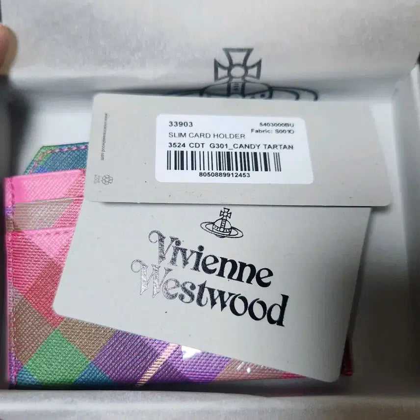 [BUNJANG] Vivienne Westwood Candy Pink Check Card Wallet / 비비안웨스트우드 카드지갑 캔디핑크 체크