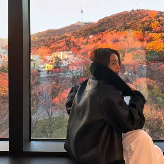 [BUNJANG] ceeci Reversible Mouton Black / ceeci 씨에씨 리버시블 무스탕 블랙