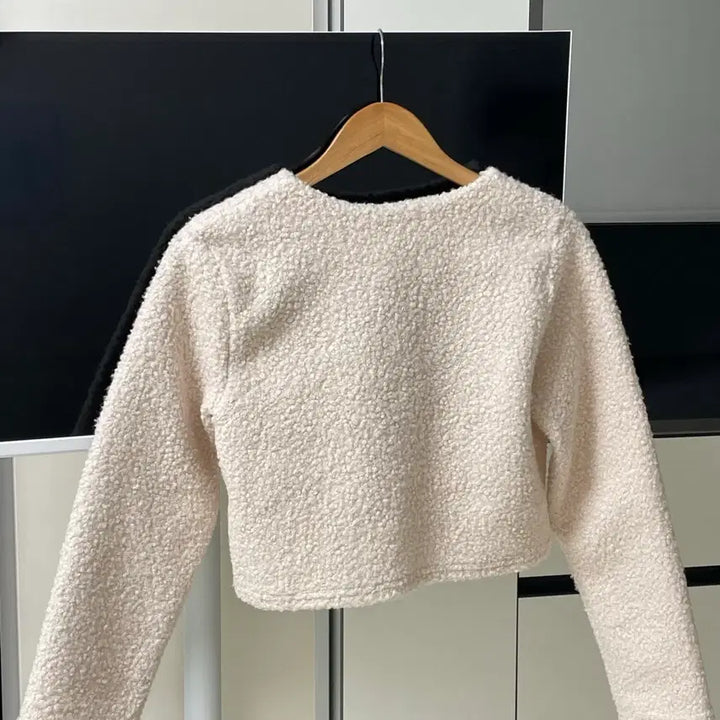 [BUNJANG] Cropped Boucle Knit Jacket / 크롭 니트 뽀글이 자켓