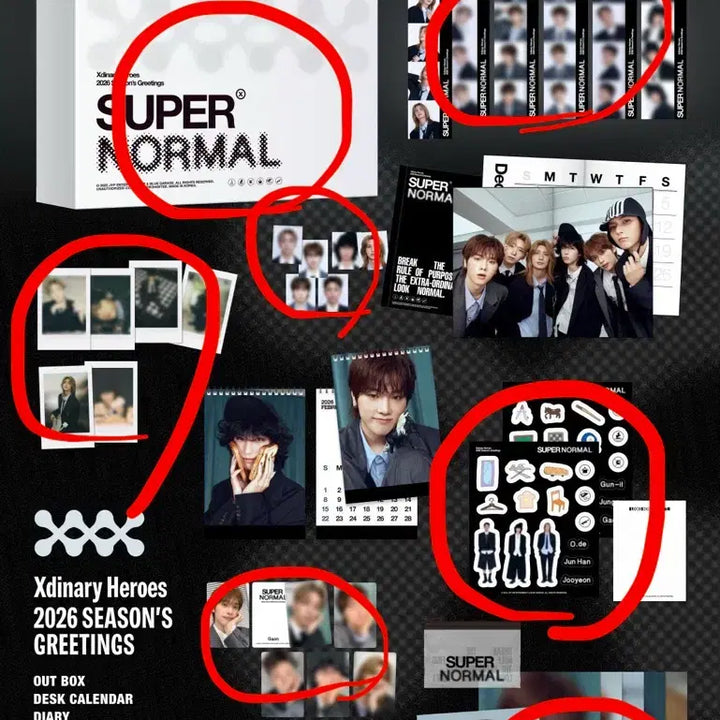 [SOLD OUT] (전체 일괄) 엑스디너리히어로즈 엑디즈 시즌그리팅 건일 준한