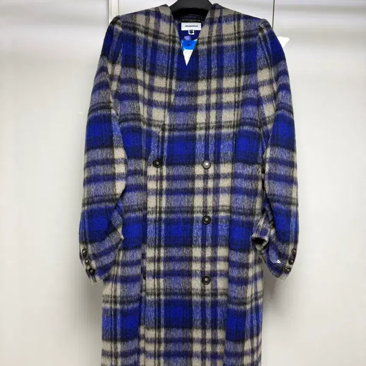 [BUNJANG] Ader Error Blue Checkered Coat (Size M) / 아더에러 블루체크 페도 코트 M사이즈 팝니다