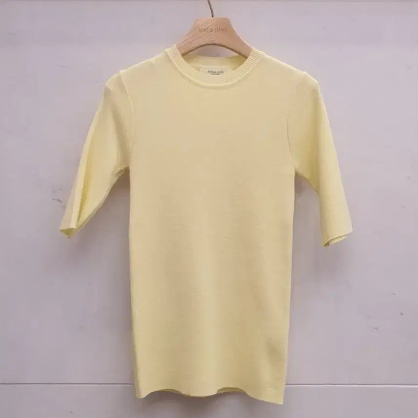 [BUNJANG] Soo &amp; June May Round Knit Top / 수앤준 메이5부 라운드 니트 미착용 새상품
