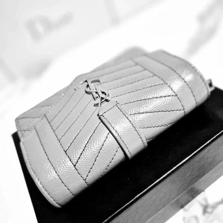 [BUNJANG] Saint Laurent Matelassé Envelope Wallet / (정품) 생로랑 마틀라세 엔벨로프 반지갑