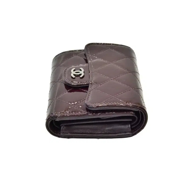 [BUNJANG] Chanel Burgundy Patent Leather Bifold Wallet / 샤넬 버건디 페이던트 반지갑 (정품)