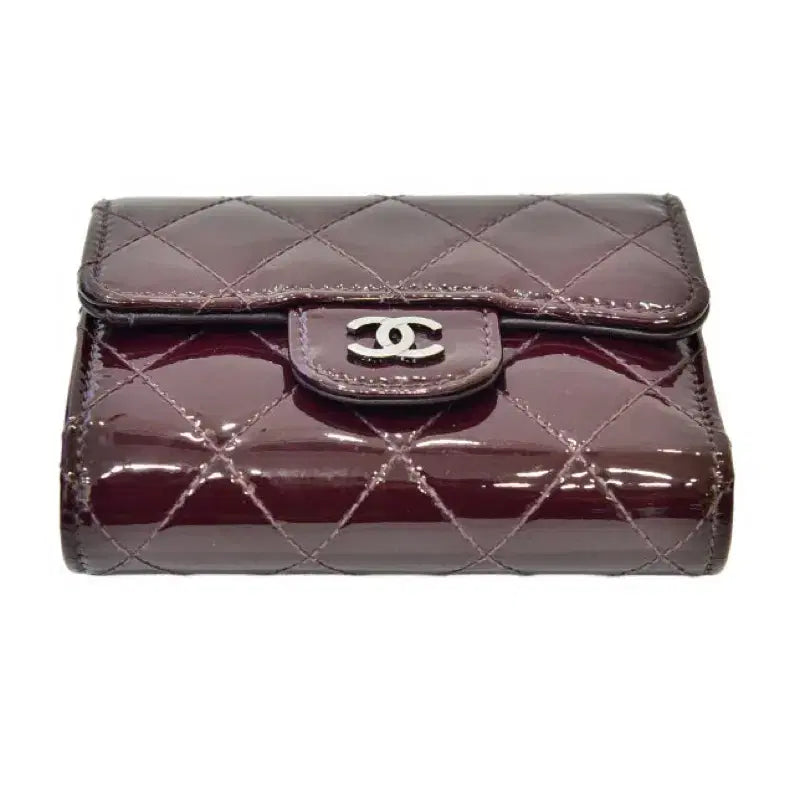 [BUNJANG] Chanel Burgundy Patent Leather Bifold Wallet / 샤넬 버건디 페이던트 반지갑 (정품)