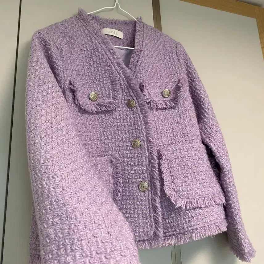 [BUNJANG] Ab.f.z Lavender Frill Jacket (Size 55-66) / Ab.f.z 브랜드 고급 자켓 55-66 사이즈 정도