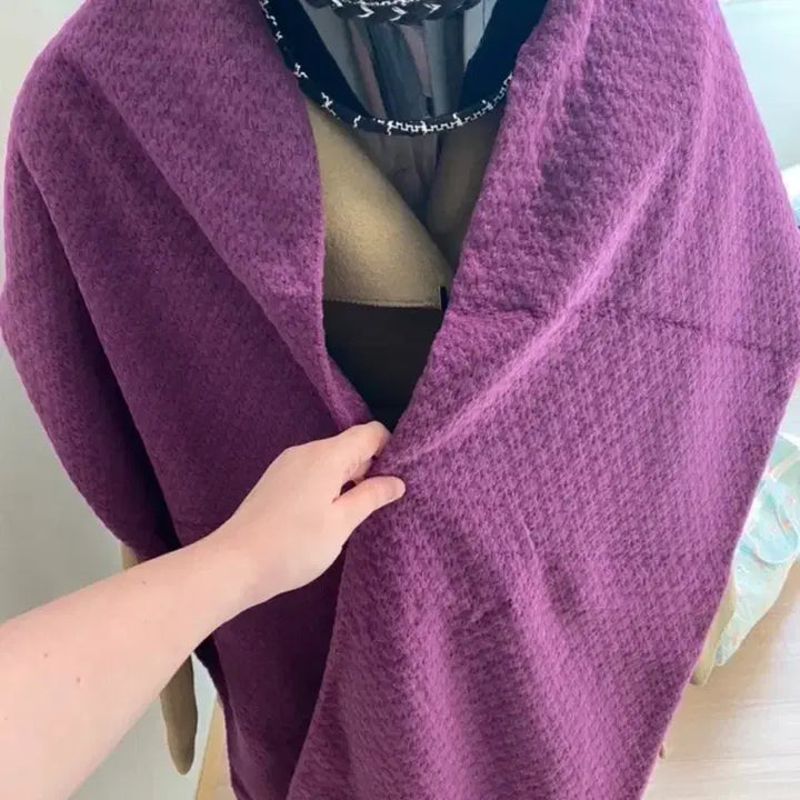 [BUNJANG] Mink Fur Trimmed Cape Muffler / 거의 새상품 고급 밍크 장식 모 케이프 머플러