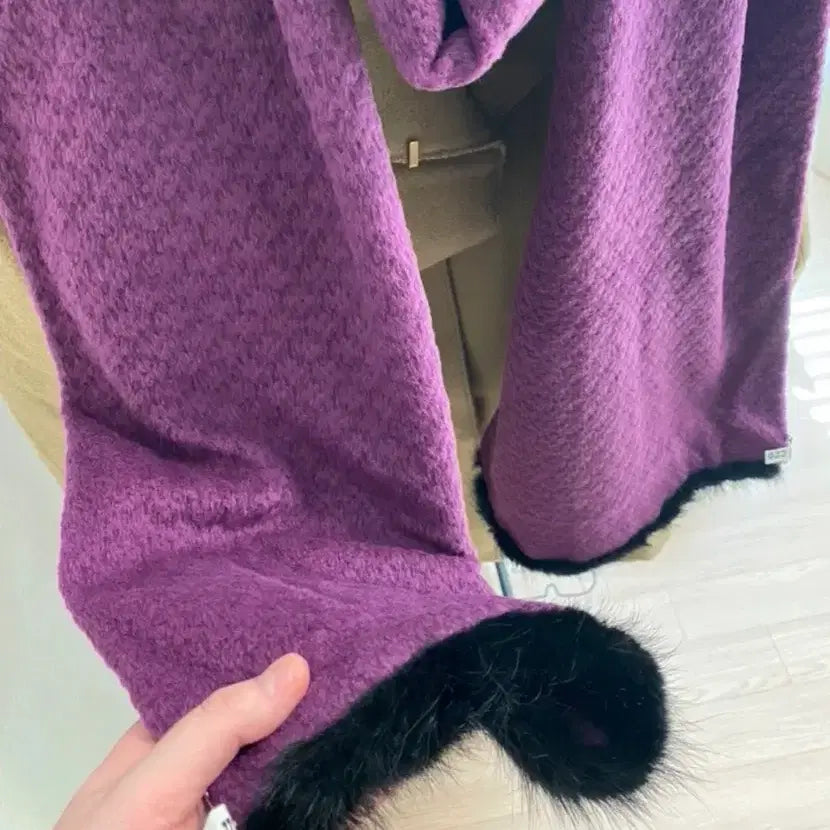 [BUNJANG] Mink Fur Trimmed Cape Muffler / 거의 새상품 고급 밍크 장식 모 케이프 머플러