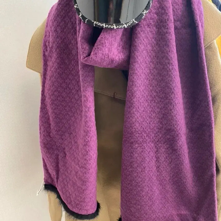 [BUNJANG] Mink Fur Trimmed Cape Muffler / 거의 새상품 고급 밍크 장식 모 케이프 머플러