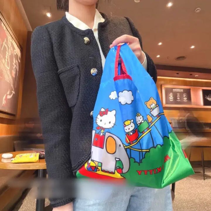 [BUNJANG] Sanrio Hello Kitty Playland Eco Bag / 산리오헬로키티장바구니 키티놀이동산에코백