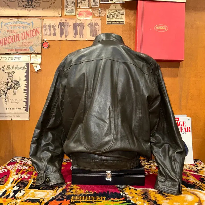 [BUNJANG] Leather Bomber Jacket / 652/(XL) 가죽자켓 봄버자켓 레더자켓 블루종 항공점퍼