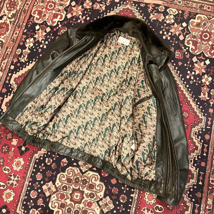 [BUNJANG] Leather Bomber Jacket / 652/(XL) 가죽자켓 봄버자켓 레더자켓 블루종 항공점퍼