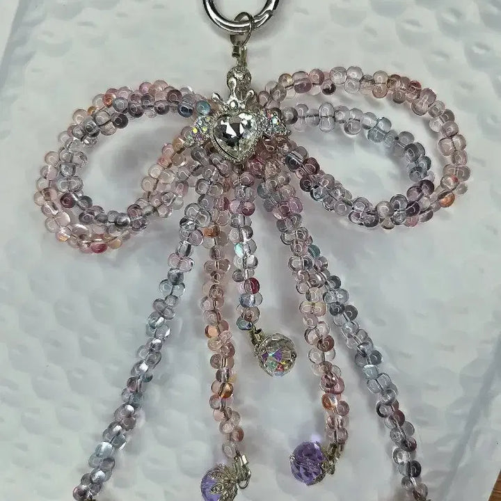 [BUNJANG] Transparent Mongle Ribbon Keyring / 투명몽글 리본키링