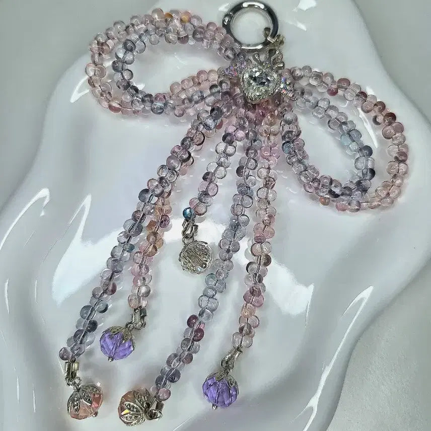 [BUNJANG] Transparent Mongle Ribbon Keyring / 투명몽글 리본키링
