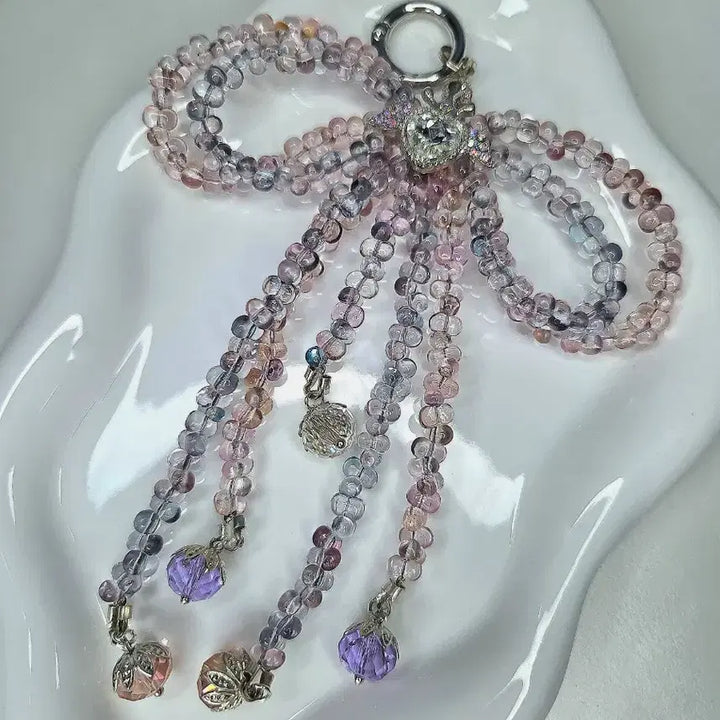 [BUNJANG] Transparent Mongle Ribbon Keyring / 투명몽글 리본키링