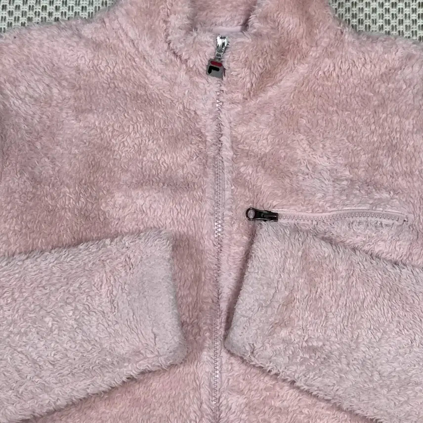 [BUNJANG] FILA Pink Fleece Zip-up Jacket / FILA 핑크색 뽀글이 플리스 집업 휠라 핑크