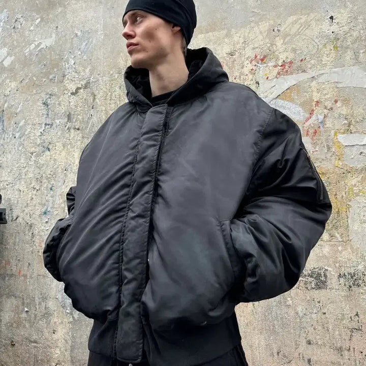 [BUNJANG] NOFAITHSTUDIO Onyx Black Bomber Jacket / 노페이스 스튜디오 오닉스 블랙 봄버 자켓 nofaithstudio