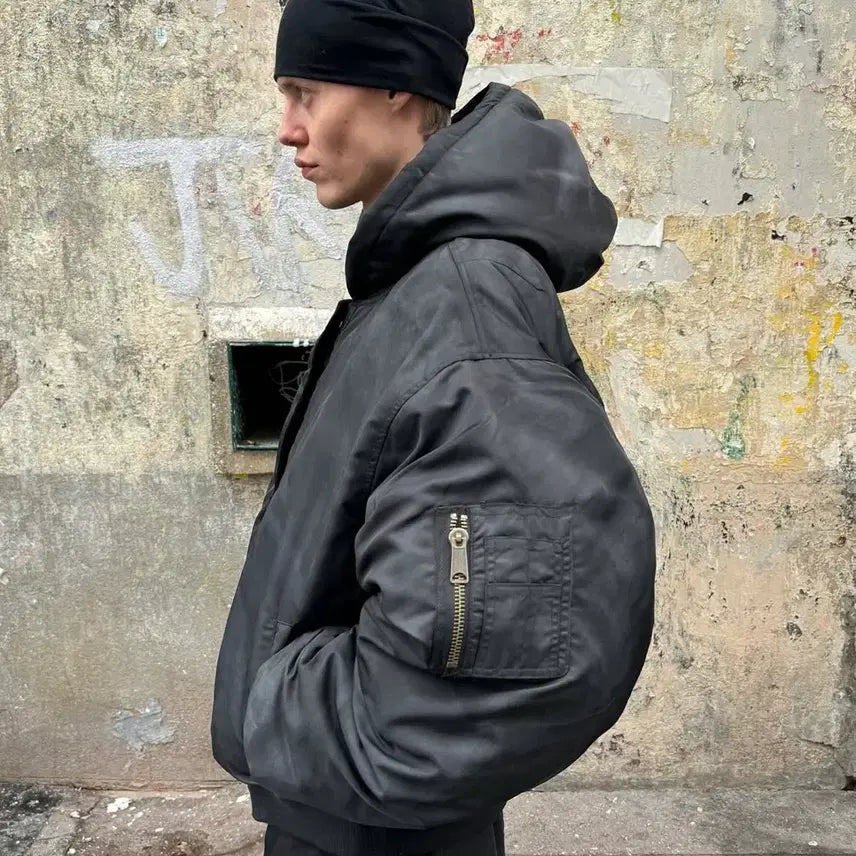 [BUNJANG] NOFAITHSTUDIO Onyx Black Bomber Jacket / 노페이스 스튜디오 오닉스 블랙 봄버 자켓 nofaithstudio